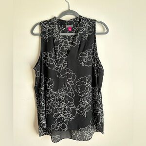Vince Camuto Black Floral Blouse